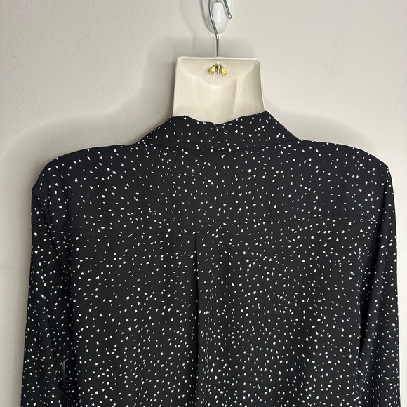 Joe Fresh Relaxed Fit Long Sleeve Polka Dot Blouse Medium - Picture 2 of 11